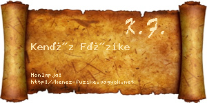 Kenéz Füzike névjegykártya